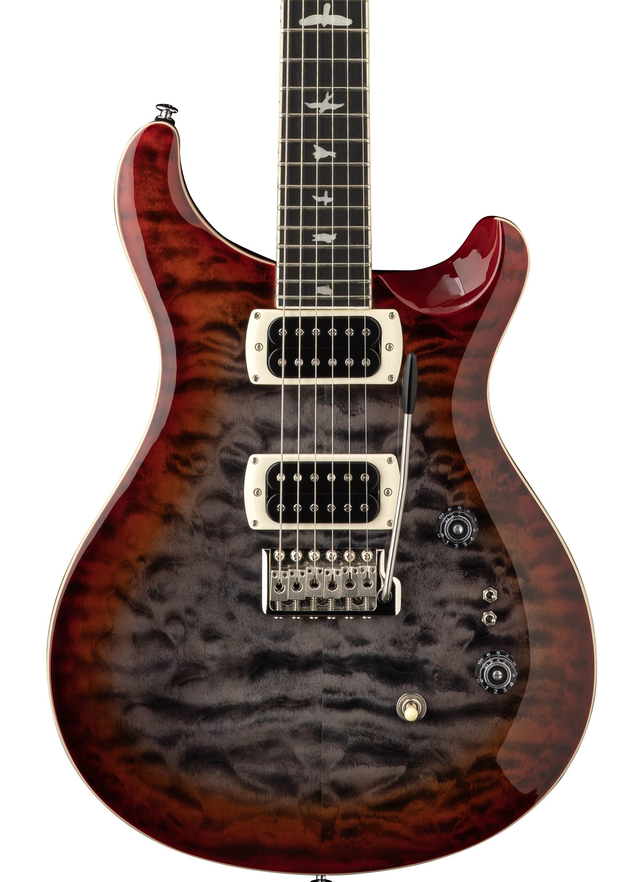 PRS SE Custom 24-08 Quilt Electric Guitar in Charcoal Cherry Burst